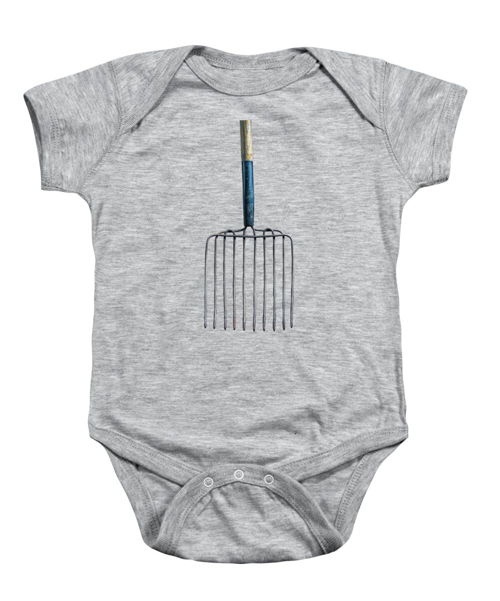 Art Baby Onesie featuring the photograph Tools On Wood 66 on BW by YoPedro