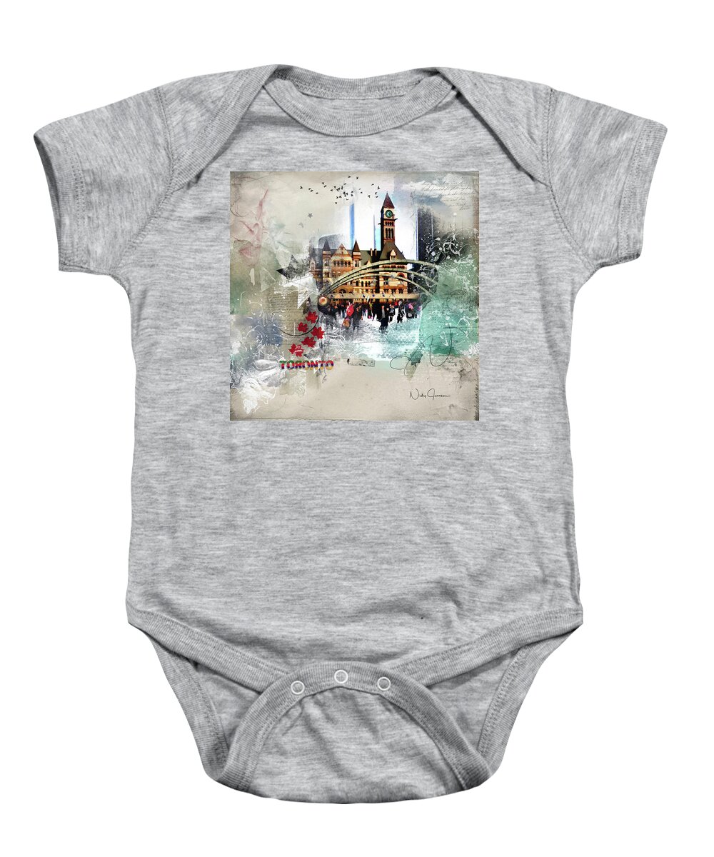 Torontoart Baby Onesie featuring the digital art Toronto Skating by Nicky Jameson