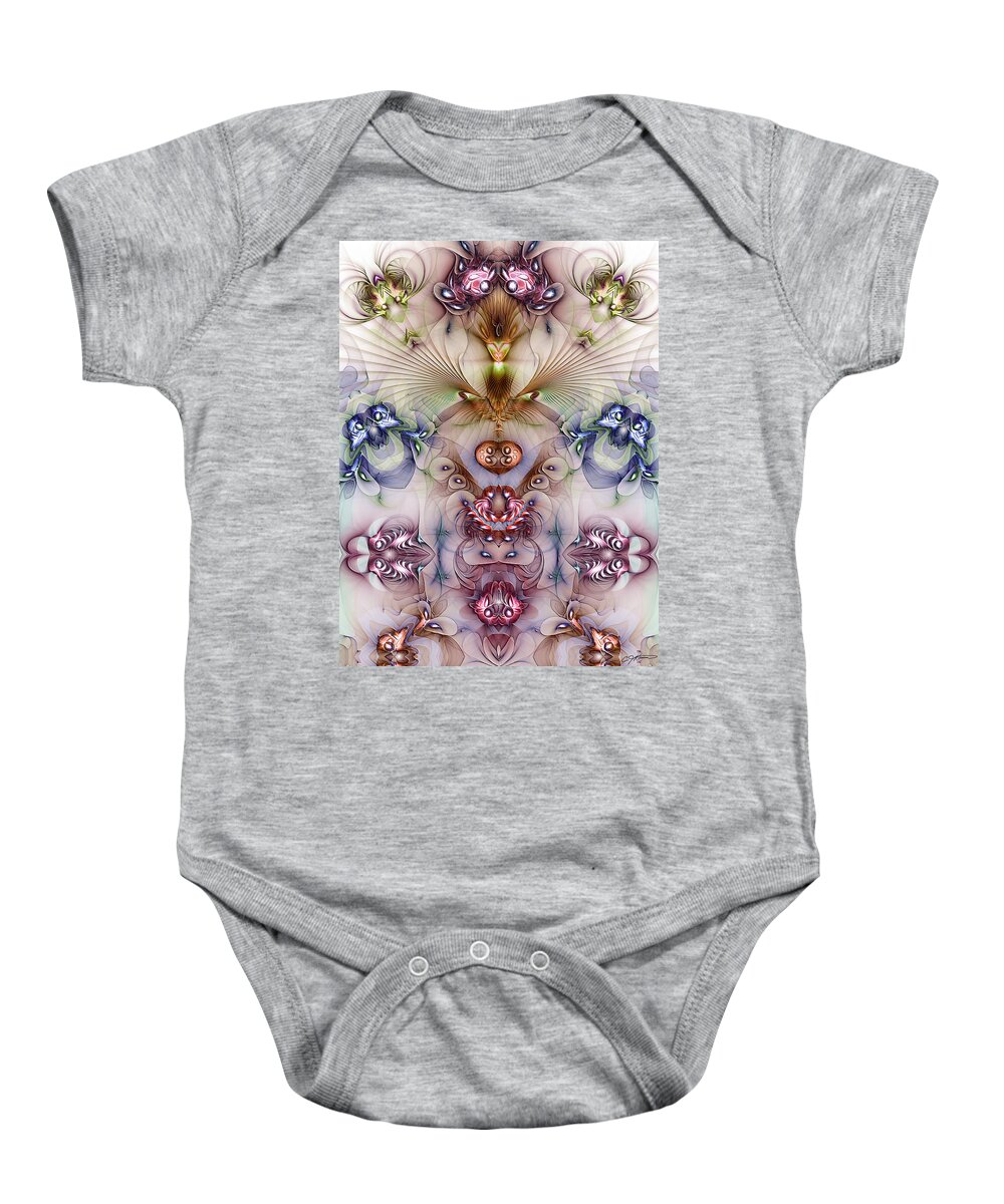 Abstract Baby Onesie featuring the digital art Totemic Isotropy by Casey Kotas
