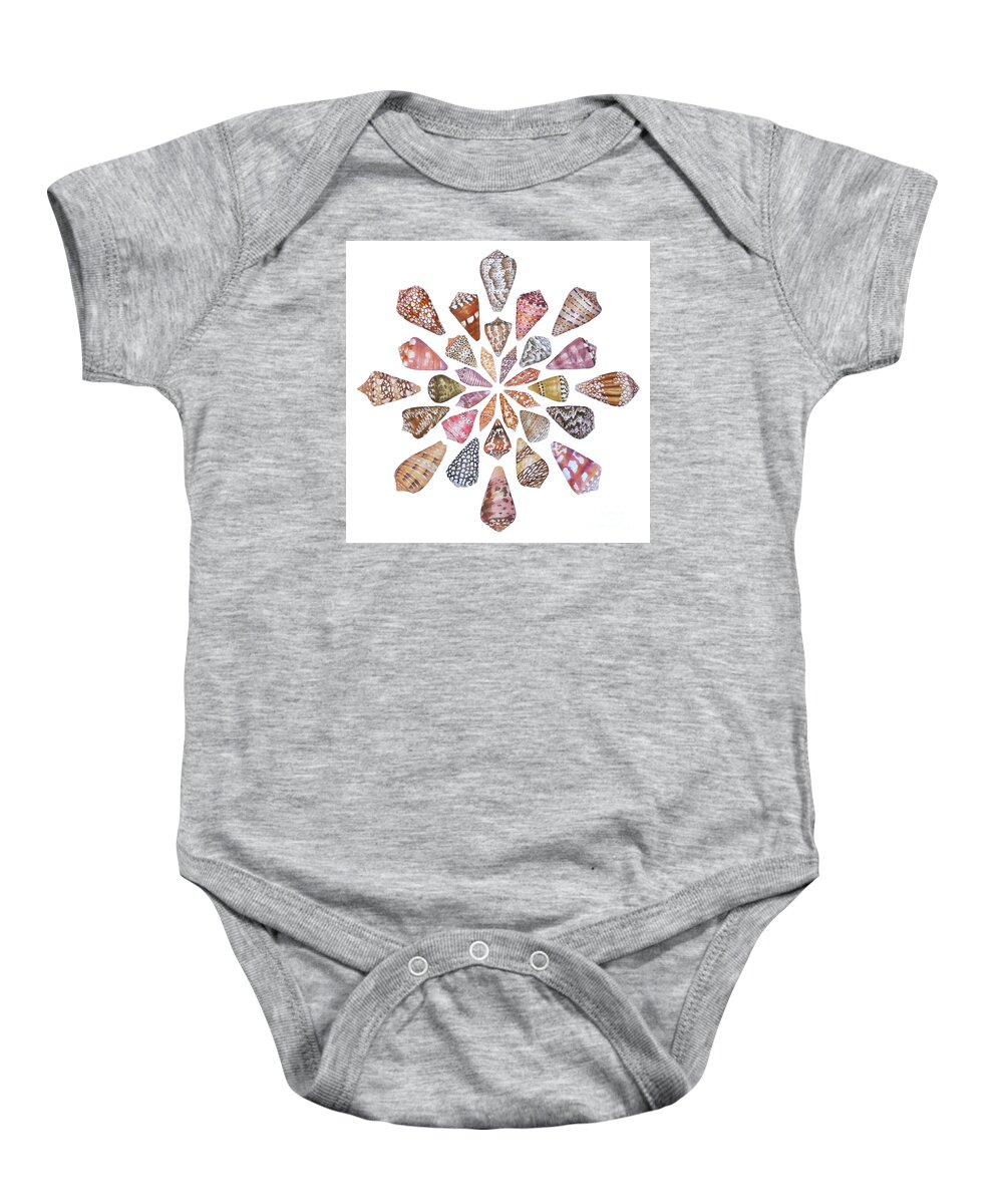 Cone Shells Baby Onesie featuring the painting Toxic Tango III Cone Shells by Lucy Arnold