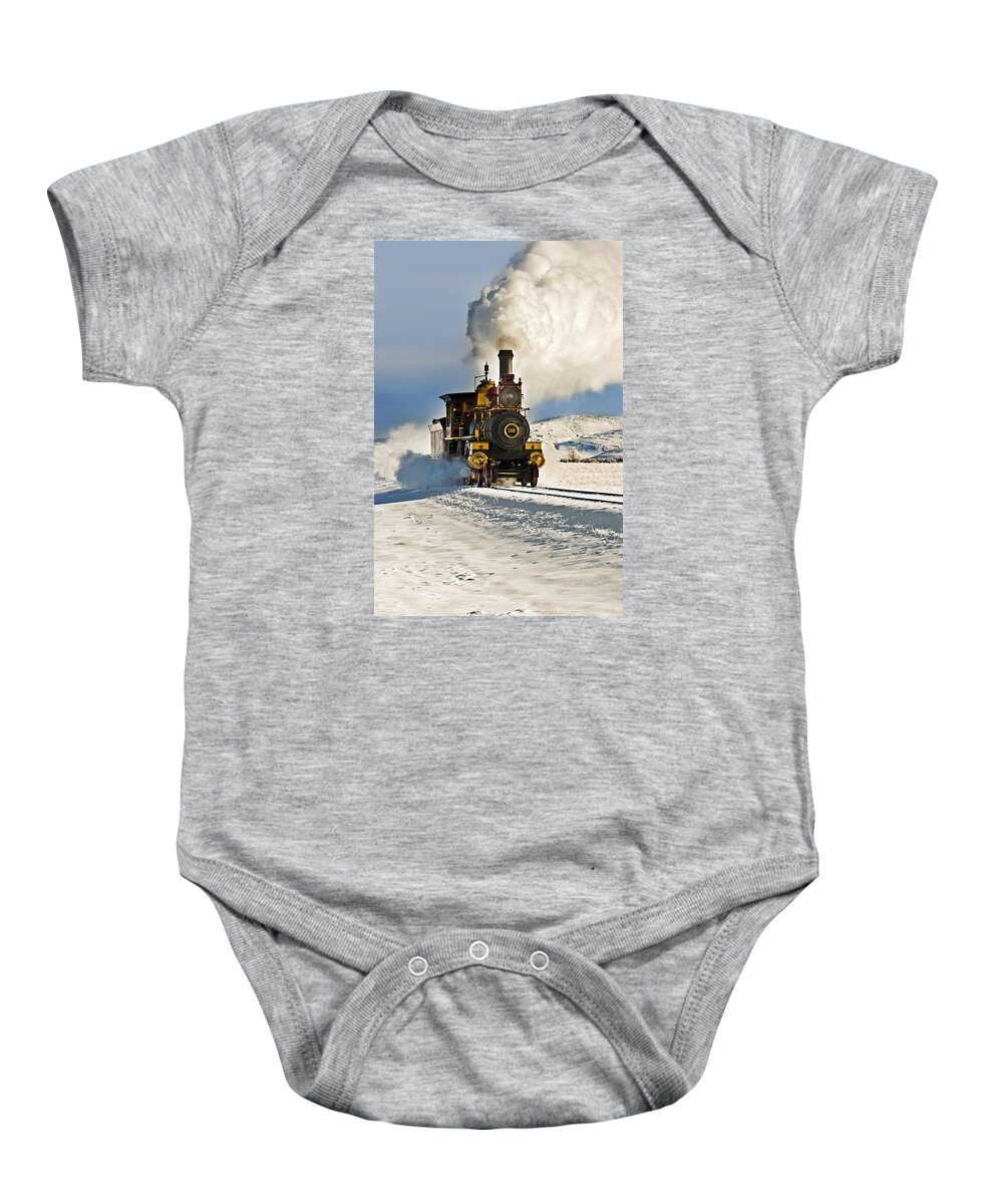 Train Baby Onesie featuring the photograph Train in Winter by Scott Read