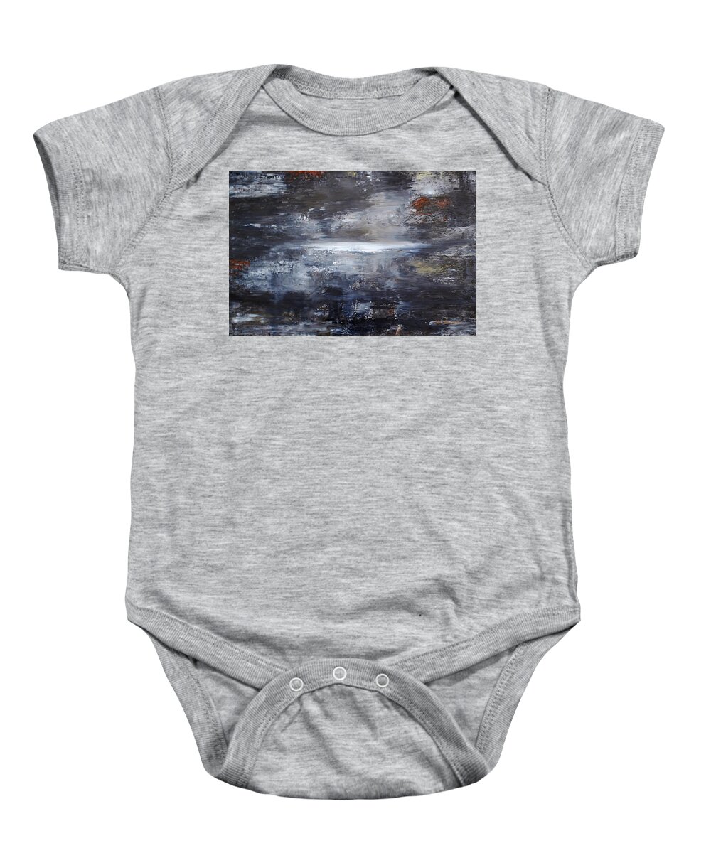 Abstract Baby Onesie featuring the painting Transition first version by Dick Bourgault