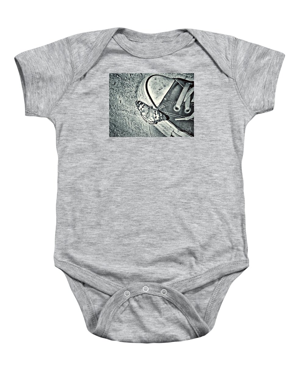 Butterfly Baby Onesie featuring the photograph Tread Lightly by Leah McPhail