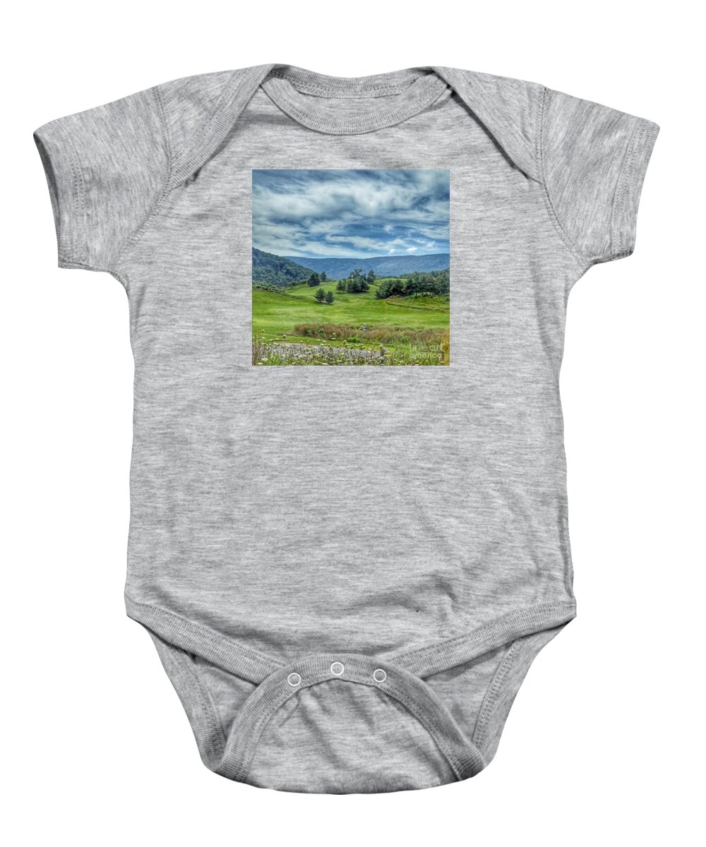 Trees Baby Onesie featuring the photograph Trees in the Valley by Kerri Farley