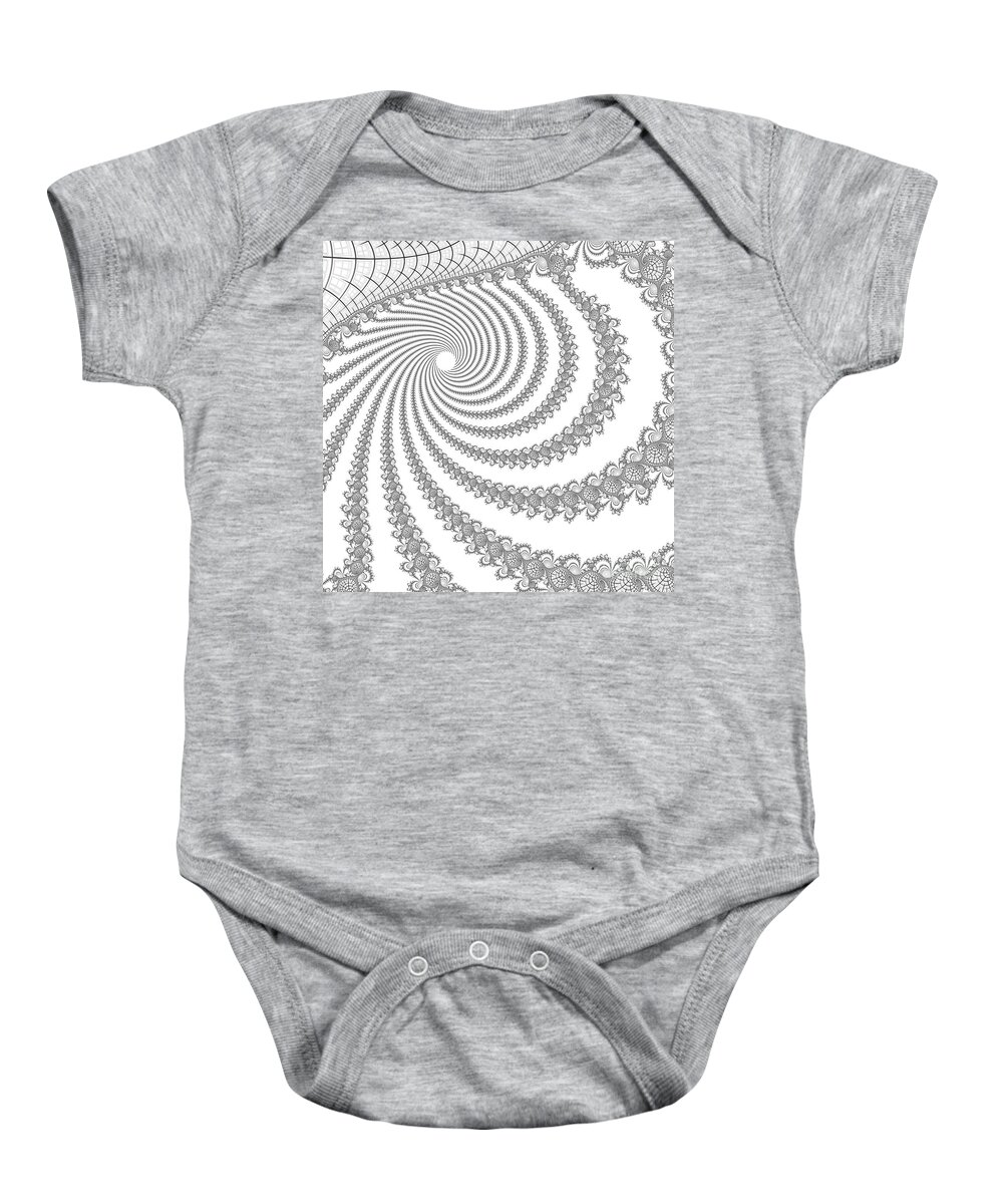 Fractal Baby Onesie featuring the digital art Troughs by Steve Purnell