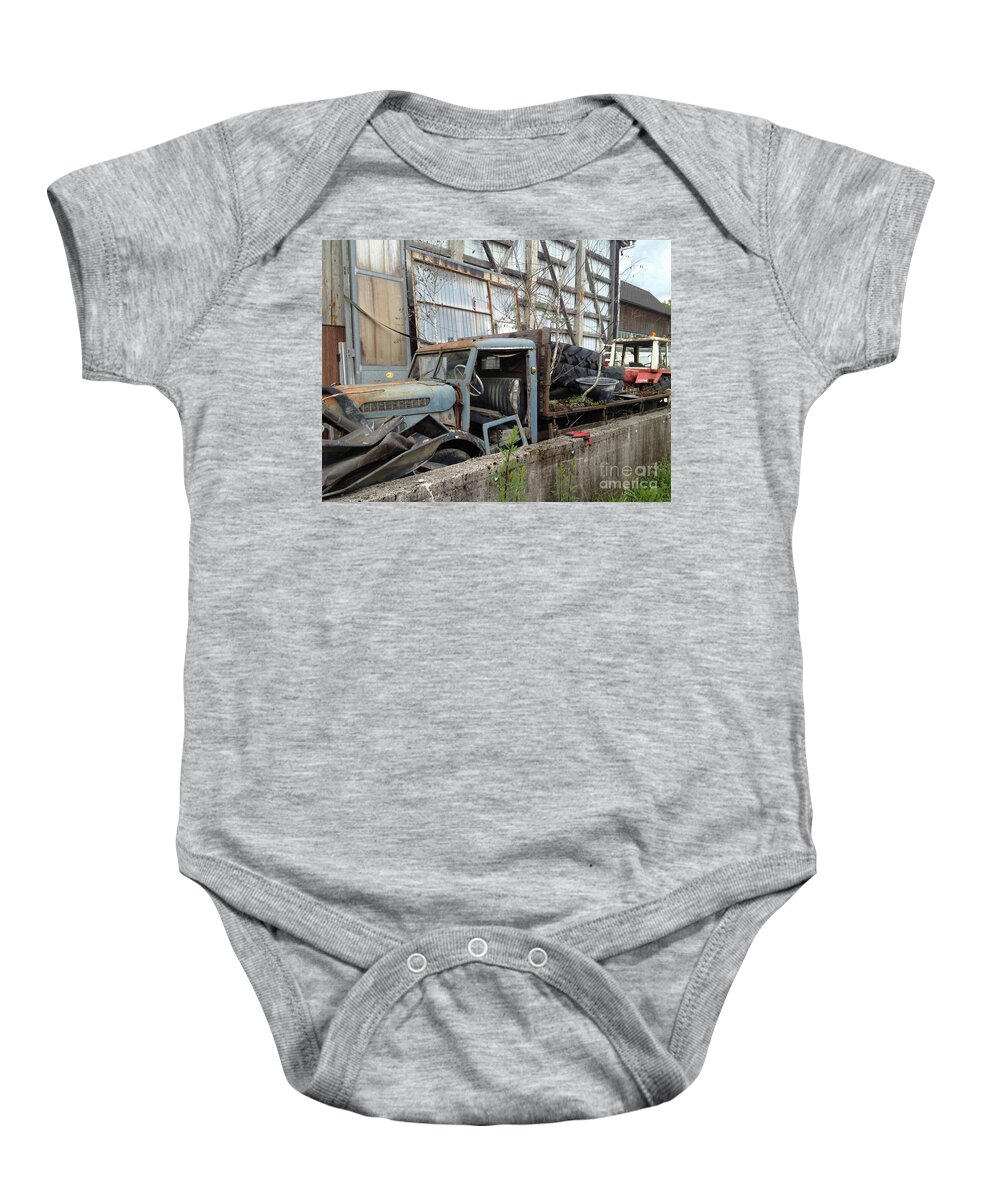 Truck Baby Onesie featuring the painting Truck by KUNST MIT HERZ Art with heart