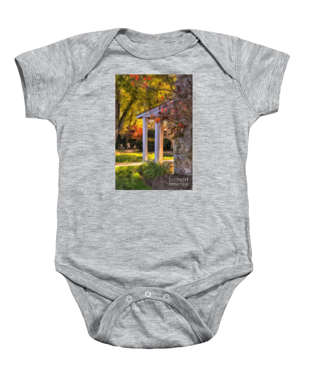Porch Baby Onesie featuring the digital art Turning A Corner by Lois Bryan