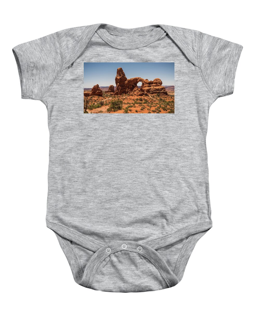 Utah Baby Onesie featuring the photograph Turret Arch Arches National Park Utah by Lawrence S Richardson Jr