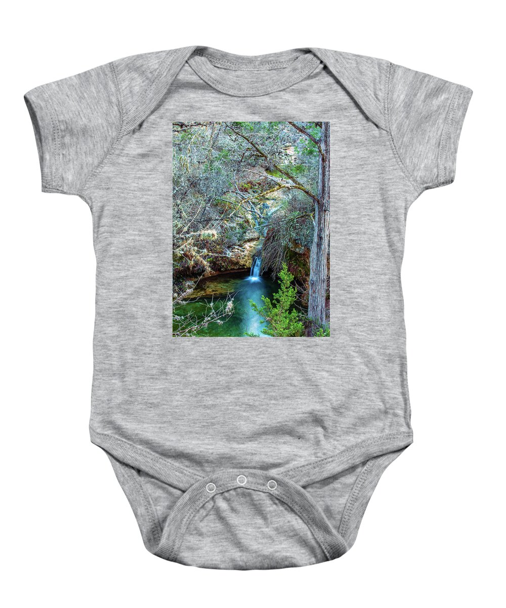 Twin Baby Onesie featuring the photograph Twin Falls at Peddernales Falls State Park by Micah Goff