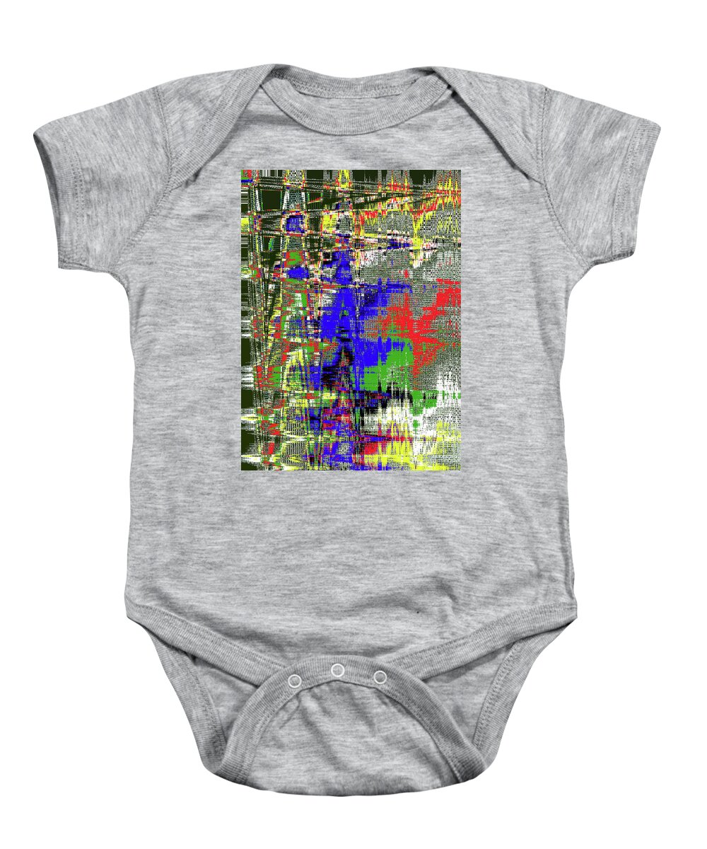Two Sunflower Color Dot Abstract Baby Onesie featuring the digital art Two Sunflower Color Dot Abstract by Tom Janca
