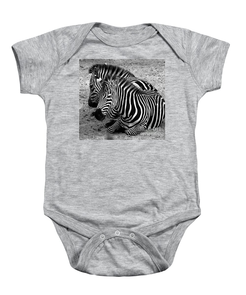 Photography Baby Onesie featuring the photograph Two Zebras by Alison Caltrider