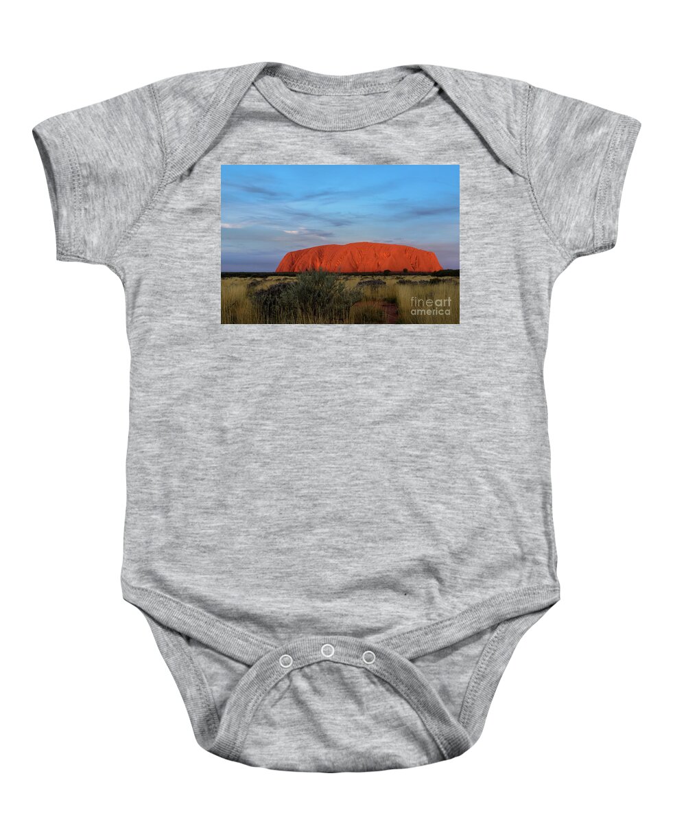 Mountain Baby Onesie featuring the photograph Uluru Sunset 03 by Werner Padarin