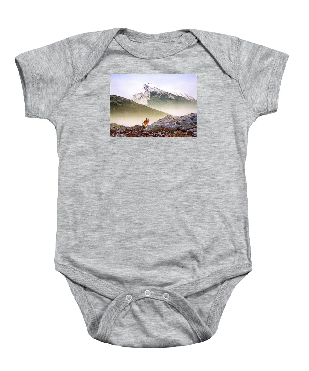 Chipmunk Baby Onesie featuring the painting Untitled #2 by Conrad Mieschke