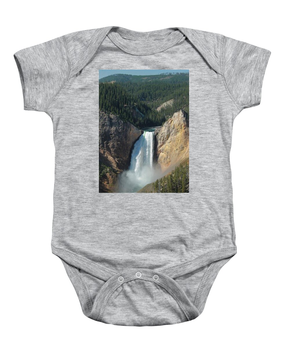 Upper Falls Yellowstone Baby Onesie featuring the photograph Upper Falls, Yellowstone River by Christopher J Kirby