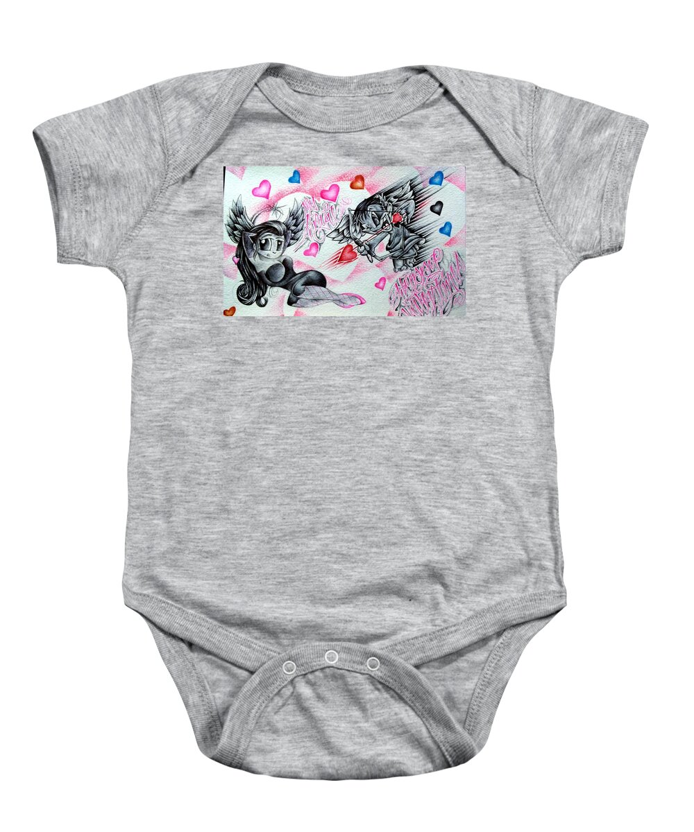 Prison Baby Onesie featuring the drawing Valentine by Pending