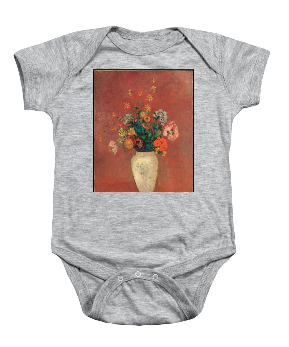 Bouquet Of Flowers In A Vase Baby Onesie featuring the photograph van Gogh's Bouquet  by S Paul Sahm