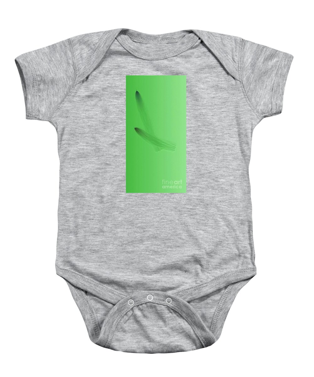 Green Baby Onesie featuring the painting Verdpen by Matteo TOTARO