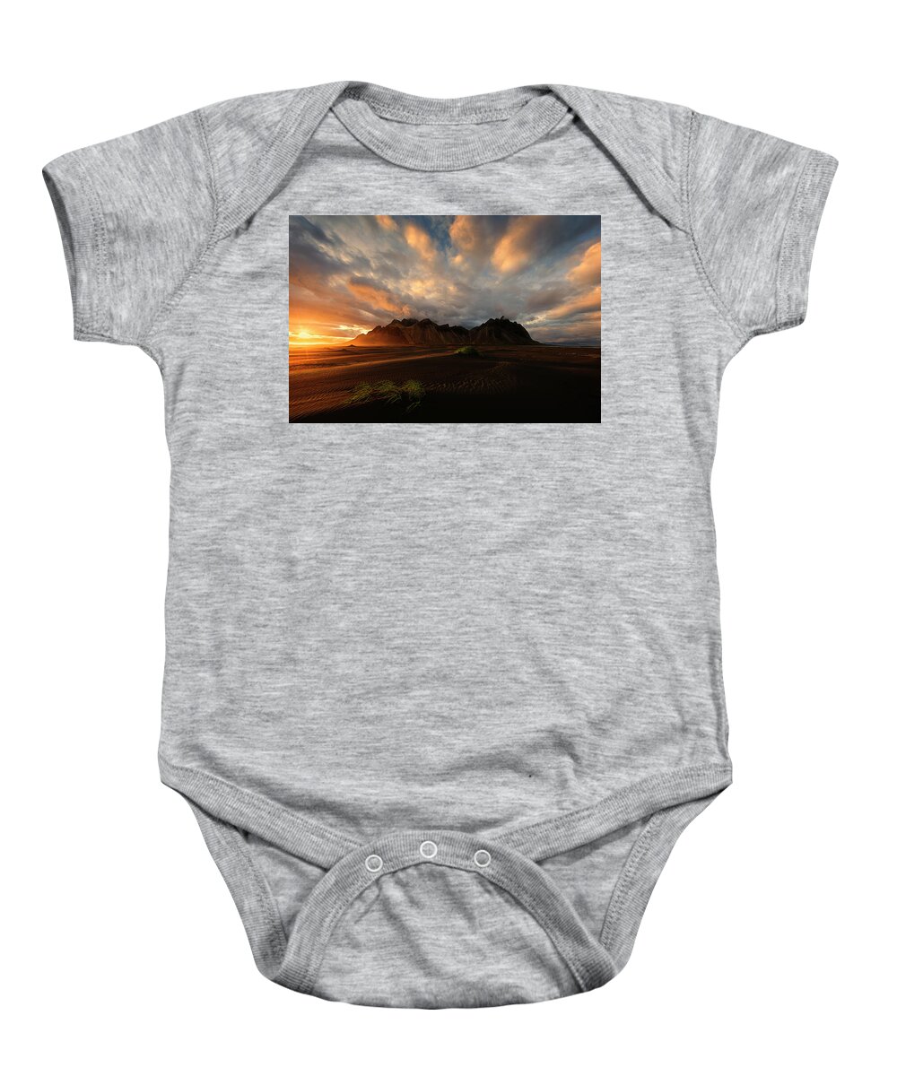 Iceland Baby Onesie featuring the photograph Vestrahorn by Dominique Dubied