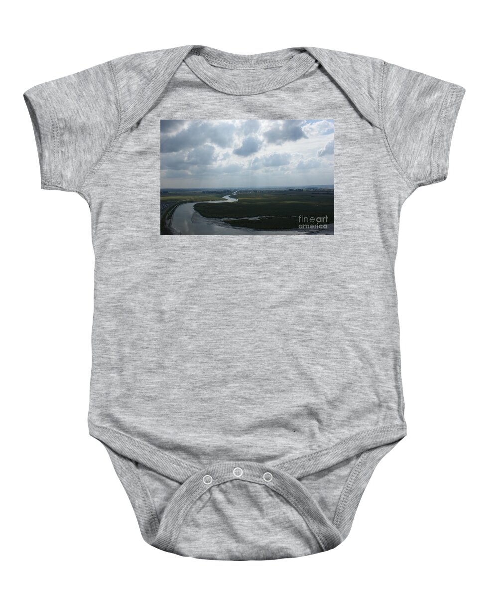 Mont St. Michel Baby Onesie featuring the photograph View from Abbey on Mont St. Michel by Christine Jepsen