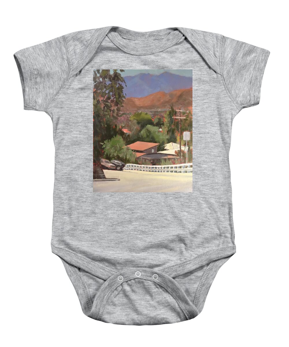 Landscape Baby Onesie featuring the painting View from Moon by Richard Willson