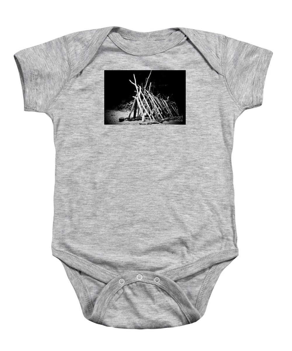 Backgrounds Baby Onesie featuring the photograph Vintage Tent Old Wood Abstract by Raimond Klavins