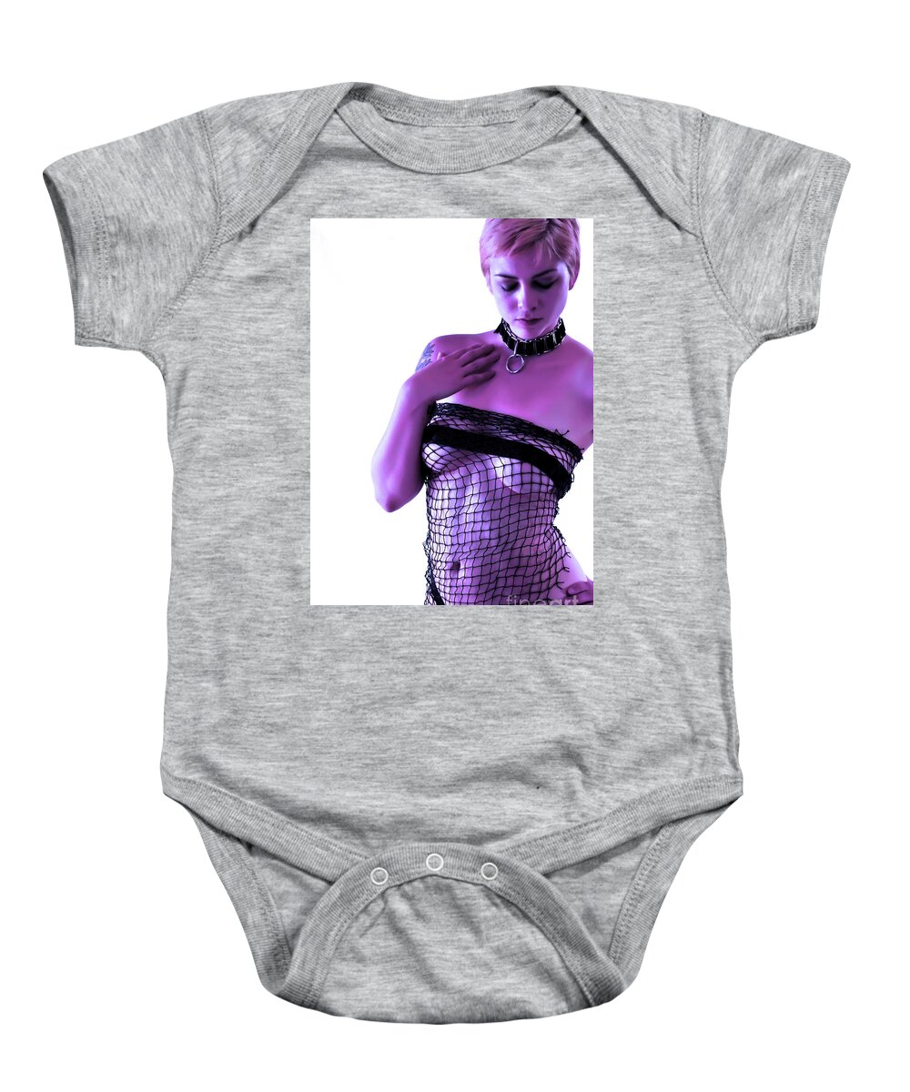 Fetish Photographs Baby Onesie featuring the photograph Violet straps by Robert WK Clark