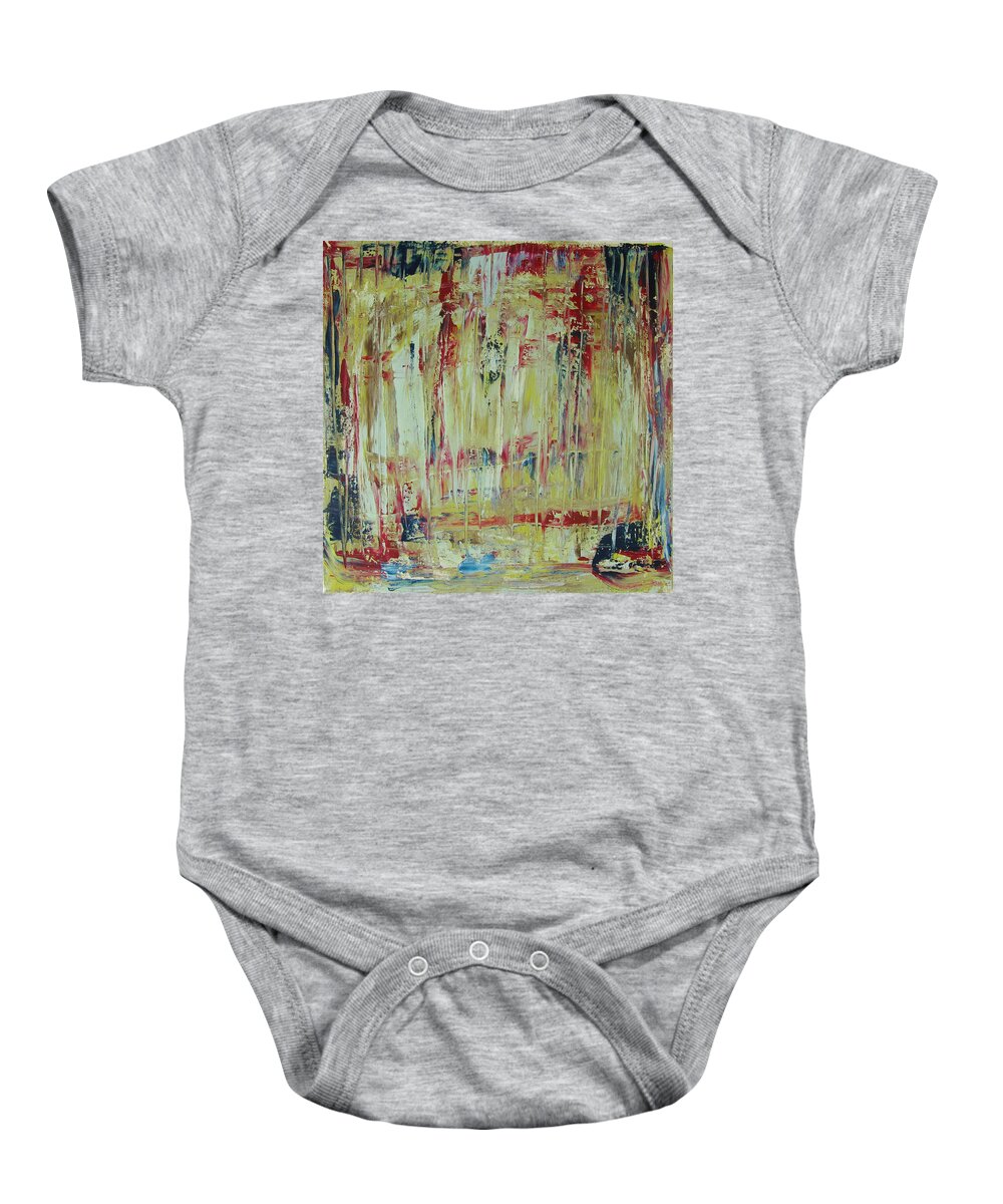 Abstract Painting Baby Onesie featuring the painting W14 - once I by KUNST MIT HERZ Art with heart
