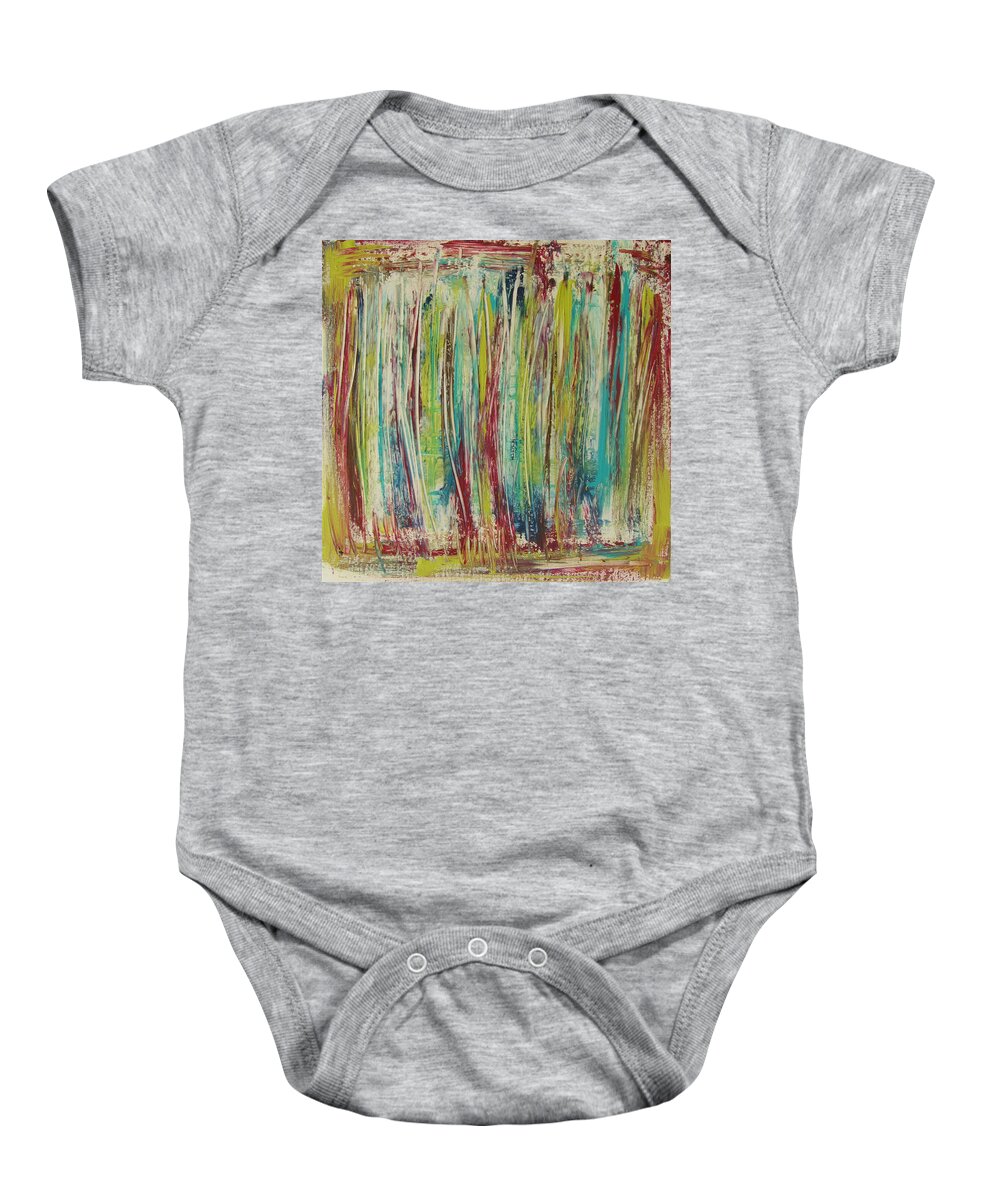 Abstract Painting Baby Onesie featuring the painting W15 - once II by KUNST MIT HERZ Art with heart