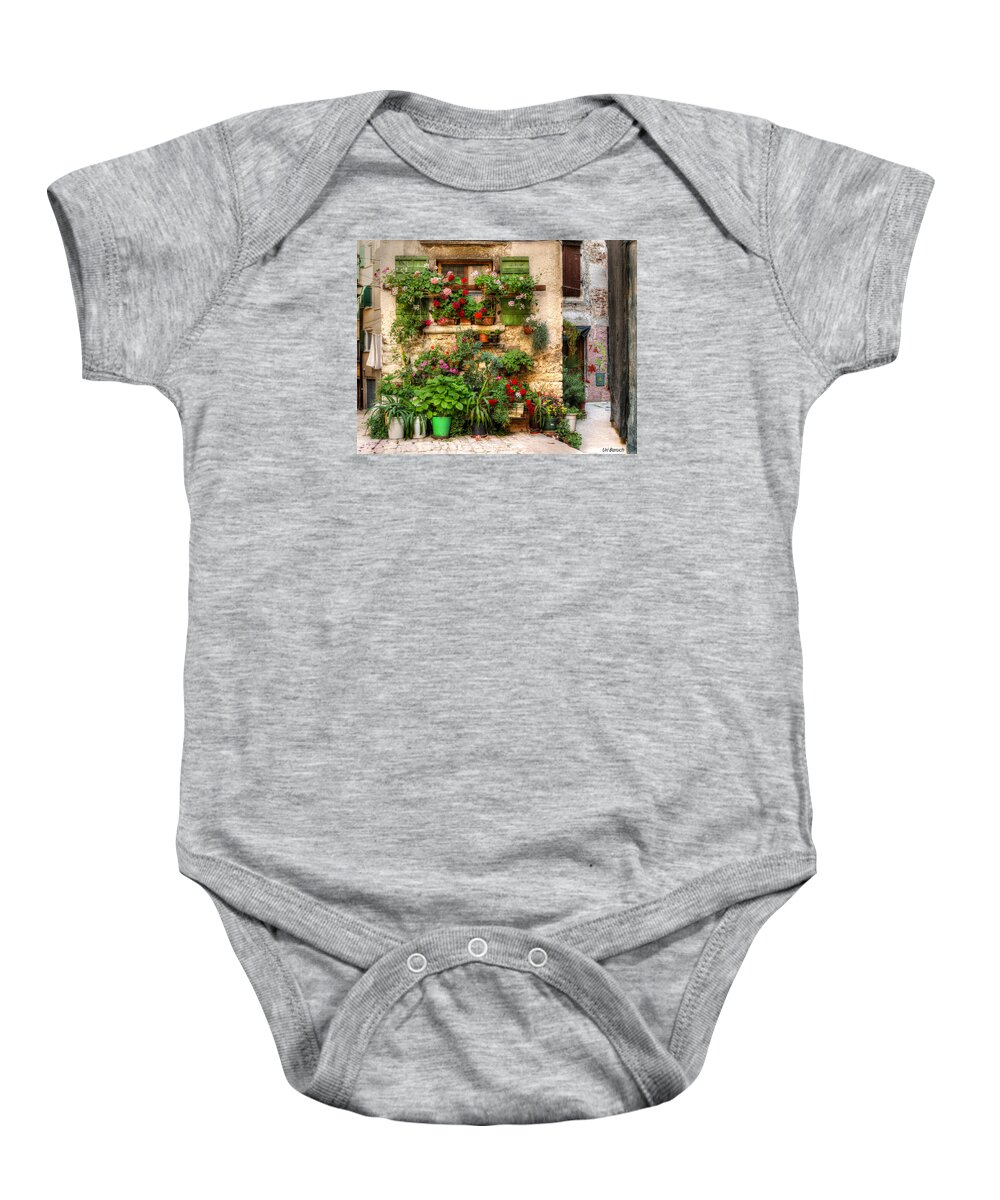 Flowers Baby Onesie featuring the photograph Wall of Flowers by Uri Baruch