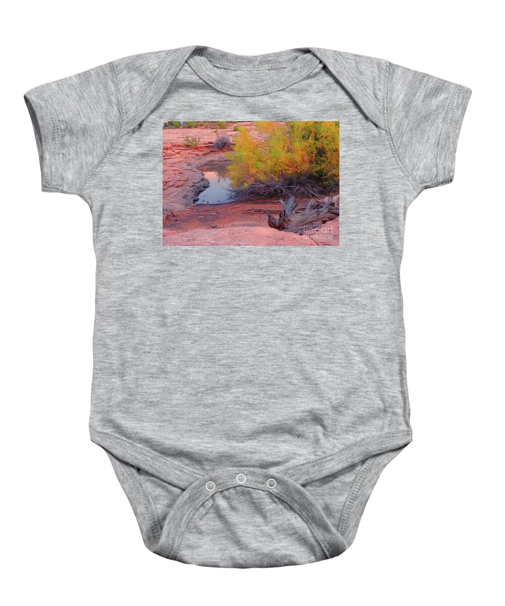 Water Baby Onesie featuring the photograph Magic Puddle at Canyon Lands by Eunice Warfel