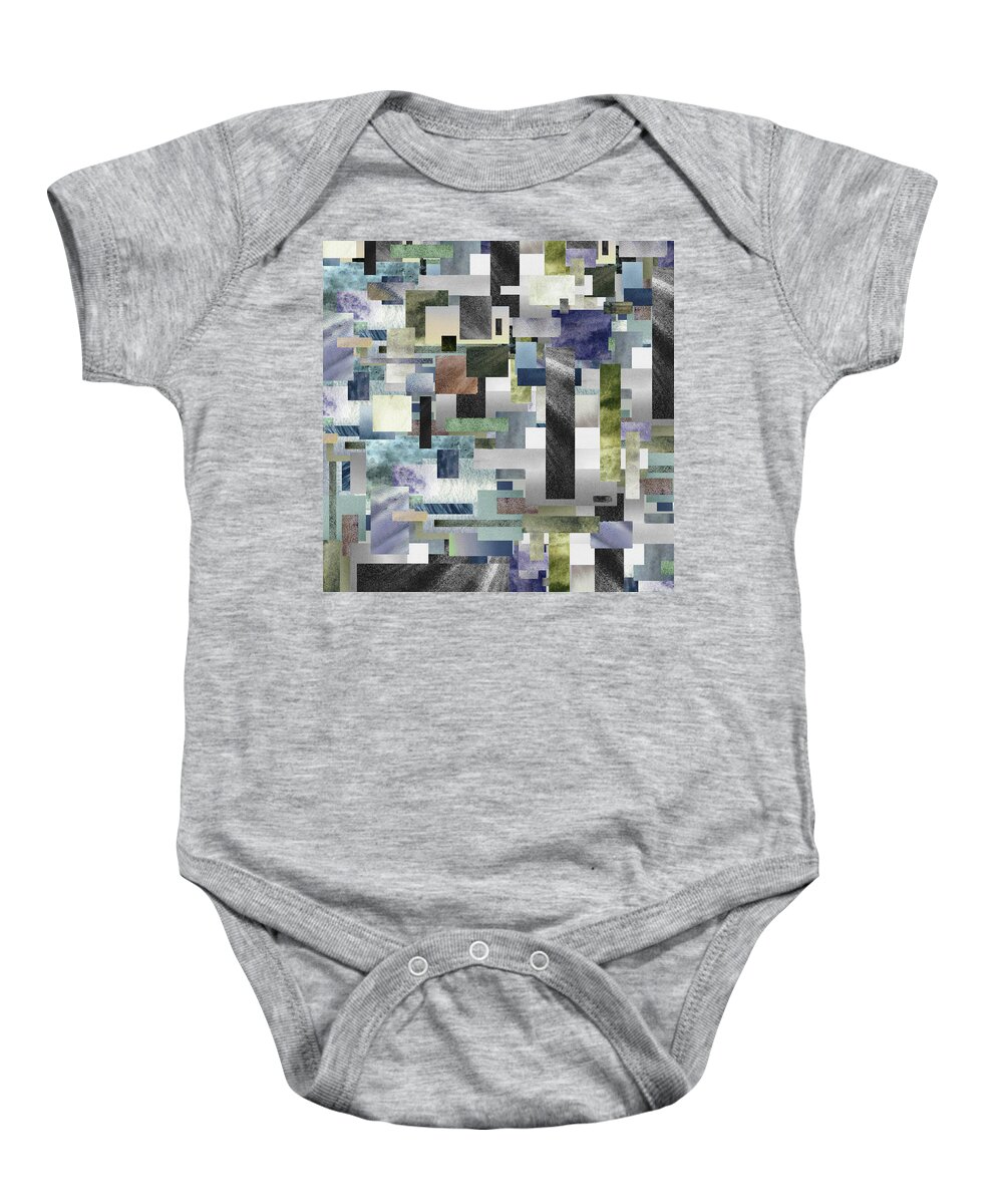 Gray Baby Onesie featuring the painting Watercolor Geometry Abstract Decor I by Irina Sztukowski