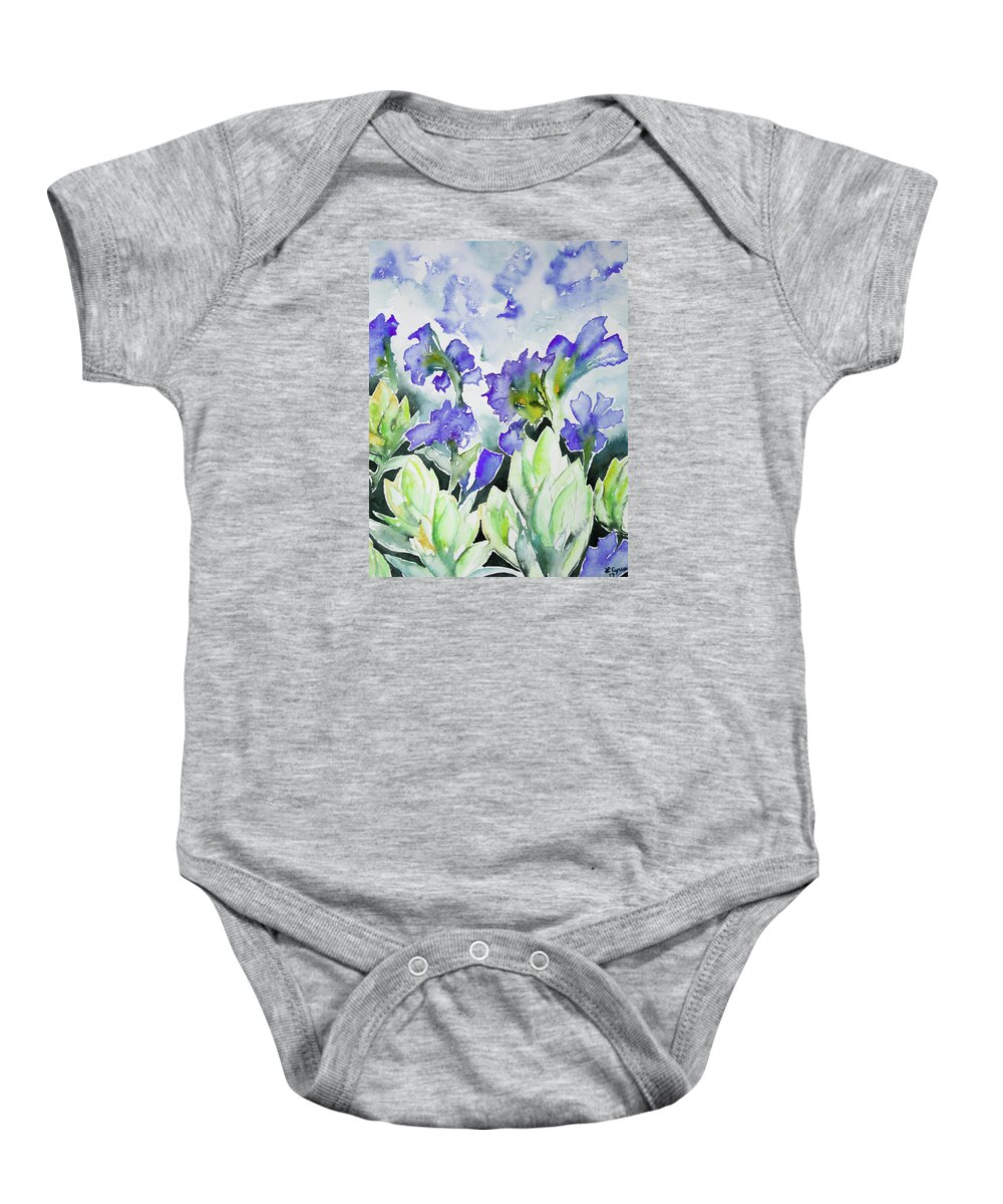 Wildflower Baby Onesie featuring the painting Watercolor - Rocky Mountain Wildflowers by Cascade Colors