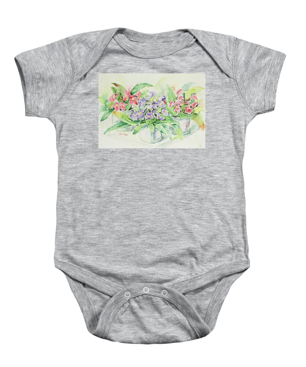 Flowers Baby Onesie featuring the painting Watercolor Series 197 by Ingrid Dohm