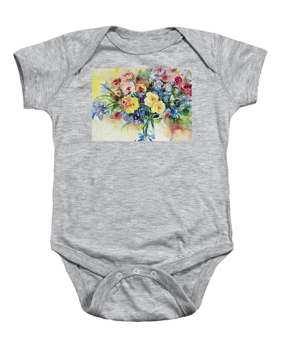 Flowers Baby Onesie featuring the painting Watercolor Series 62 by Ingrid Dohm