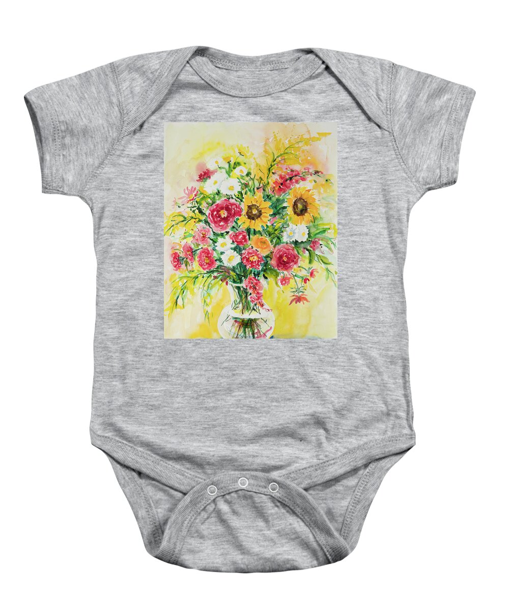 Flowers Baby Onesie featuring the painting Watercolor Series 65 by Ingrid Dohm
