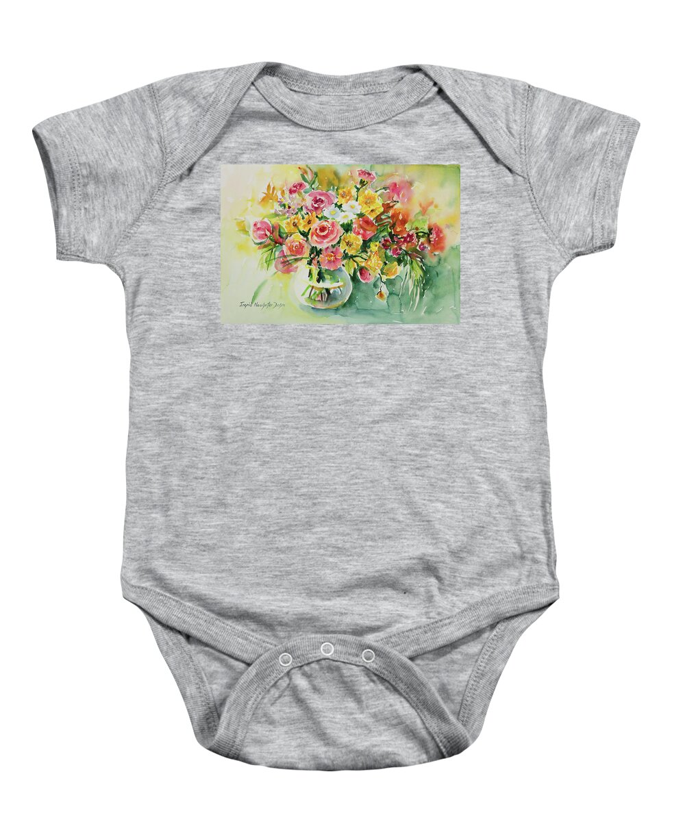 Flowers Baby Onesie featuring the painting Watercolor Series 85 by Ingrid Dohm