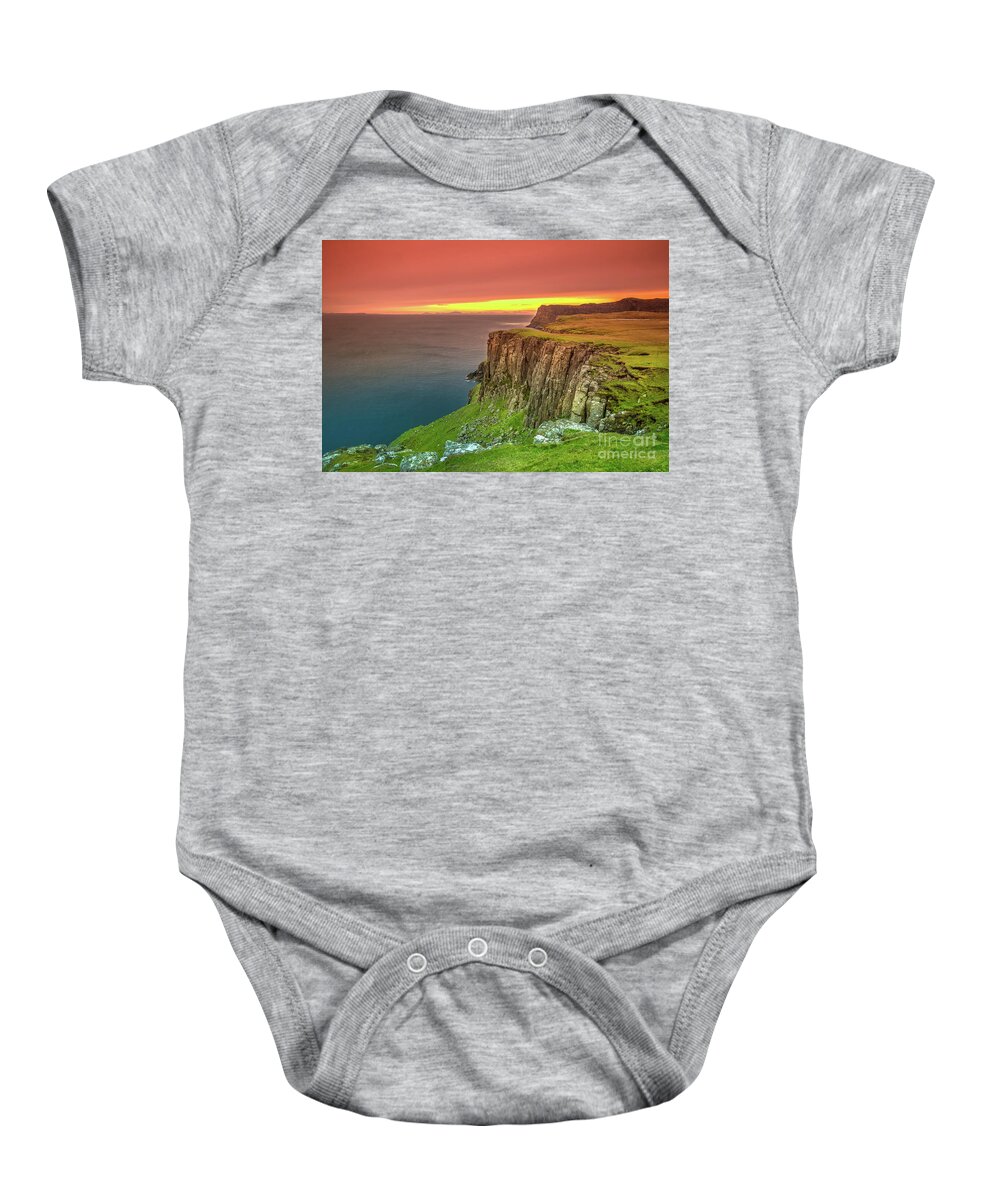 Isle Of Skye Baby Onesie featuring the photograph Waterstein Head coastline by Benny Marty