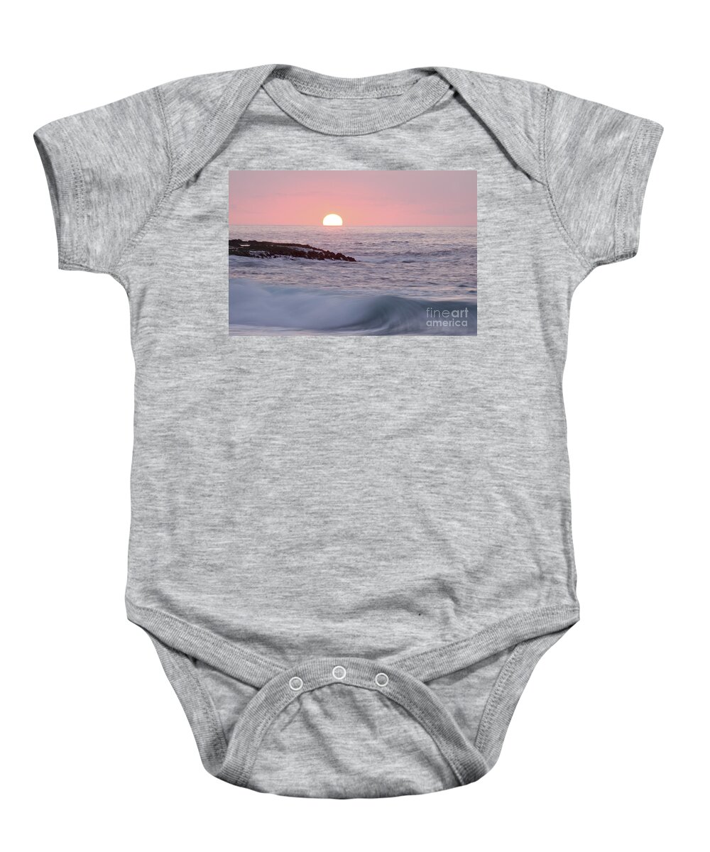 Beautiful Baby Onesie featuring the photograph Wave at Sunset by Vince Cavataio - Printscapes