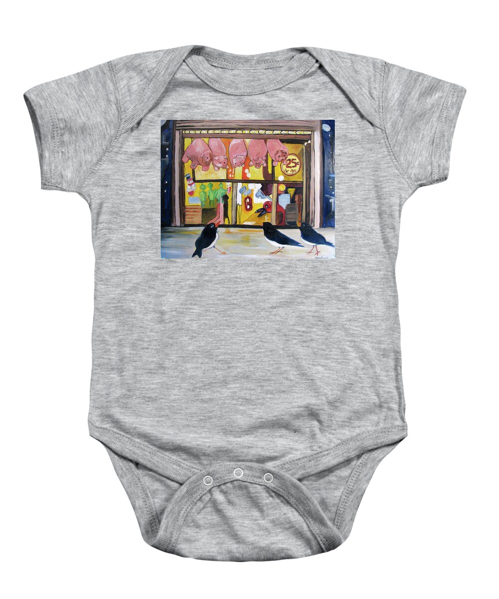 Amusements Baby Onesie featuring the painting What a Strange Place by Patricia Arroyo