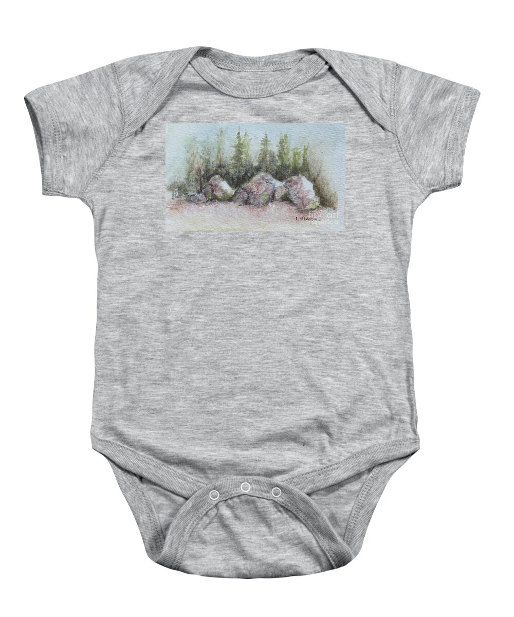 Watercolor Baby Onesie featuring the painting What Dreams May Come by Laurie Morgan