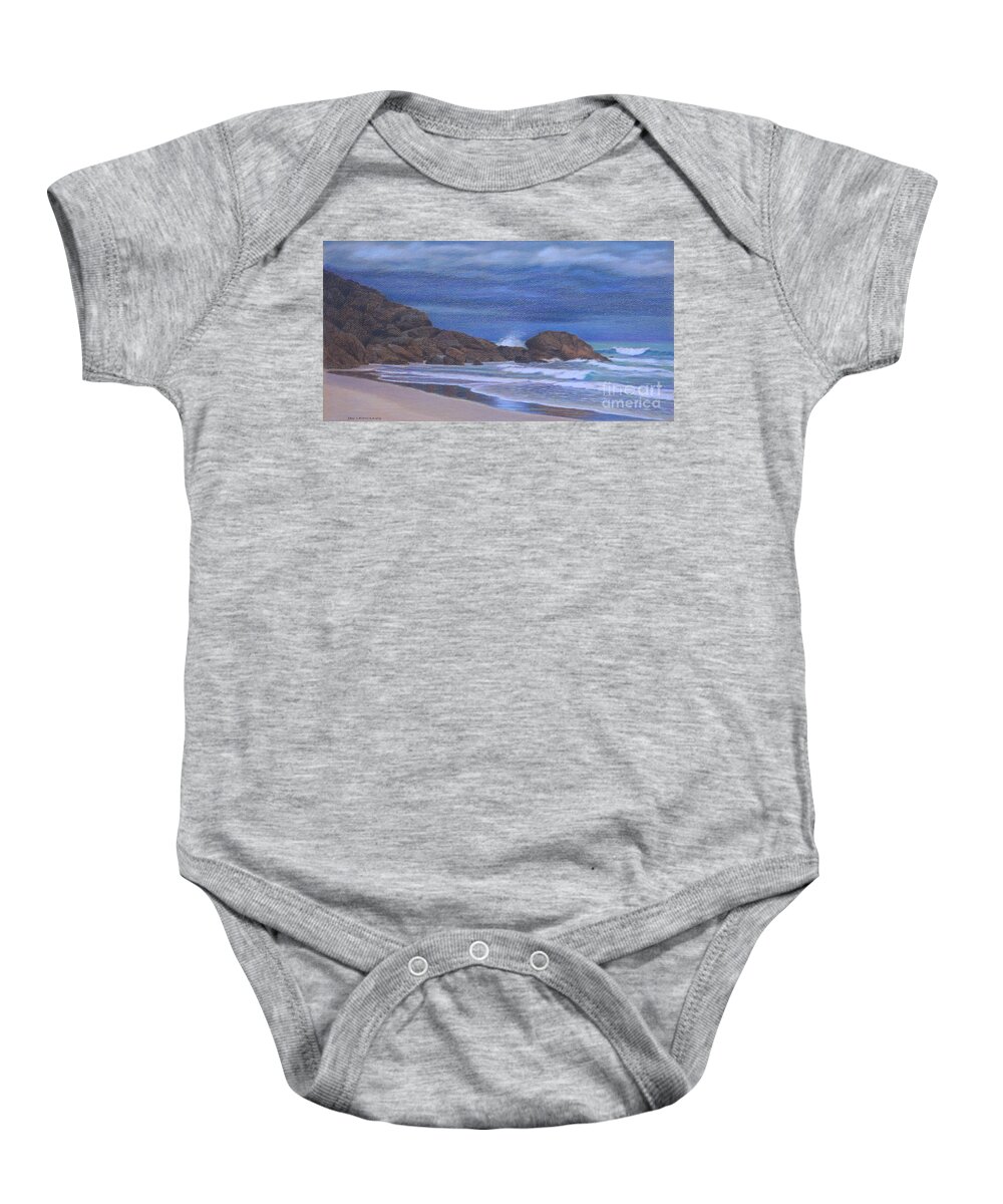 Landscape Baby Onesie featuring the painting When the Rain Came by Jan Lawnikanis