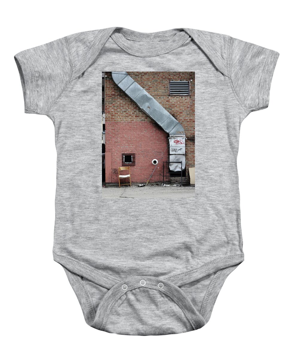Urban Baby Onesie featuring the photograph Where He Smokes by Kreddible Trout