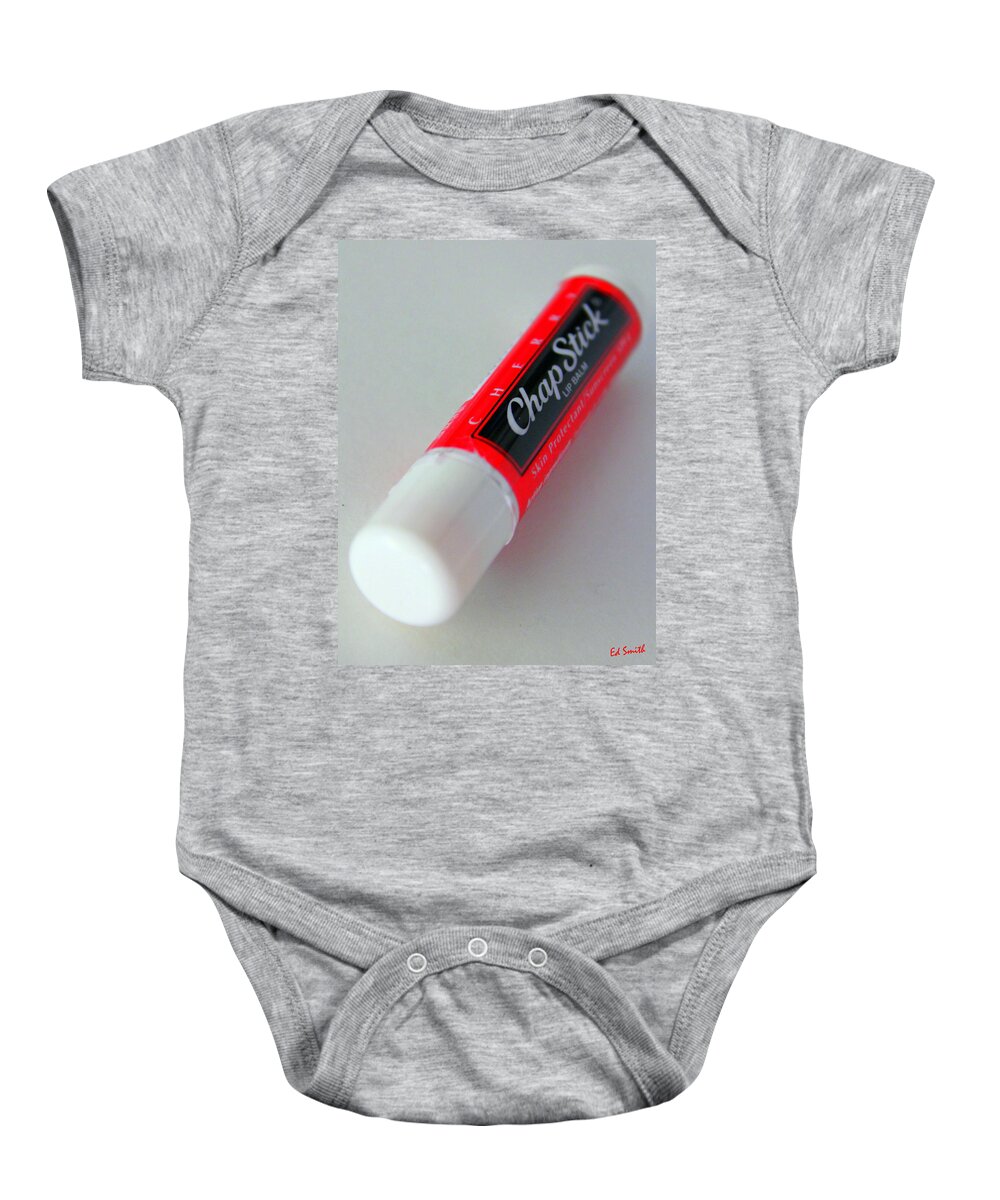 Where's The Chap Stick Baby Onesie featuring the photograph Where's The Chap Stick by Edward Smith