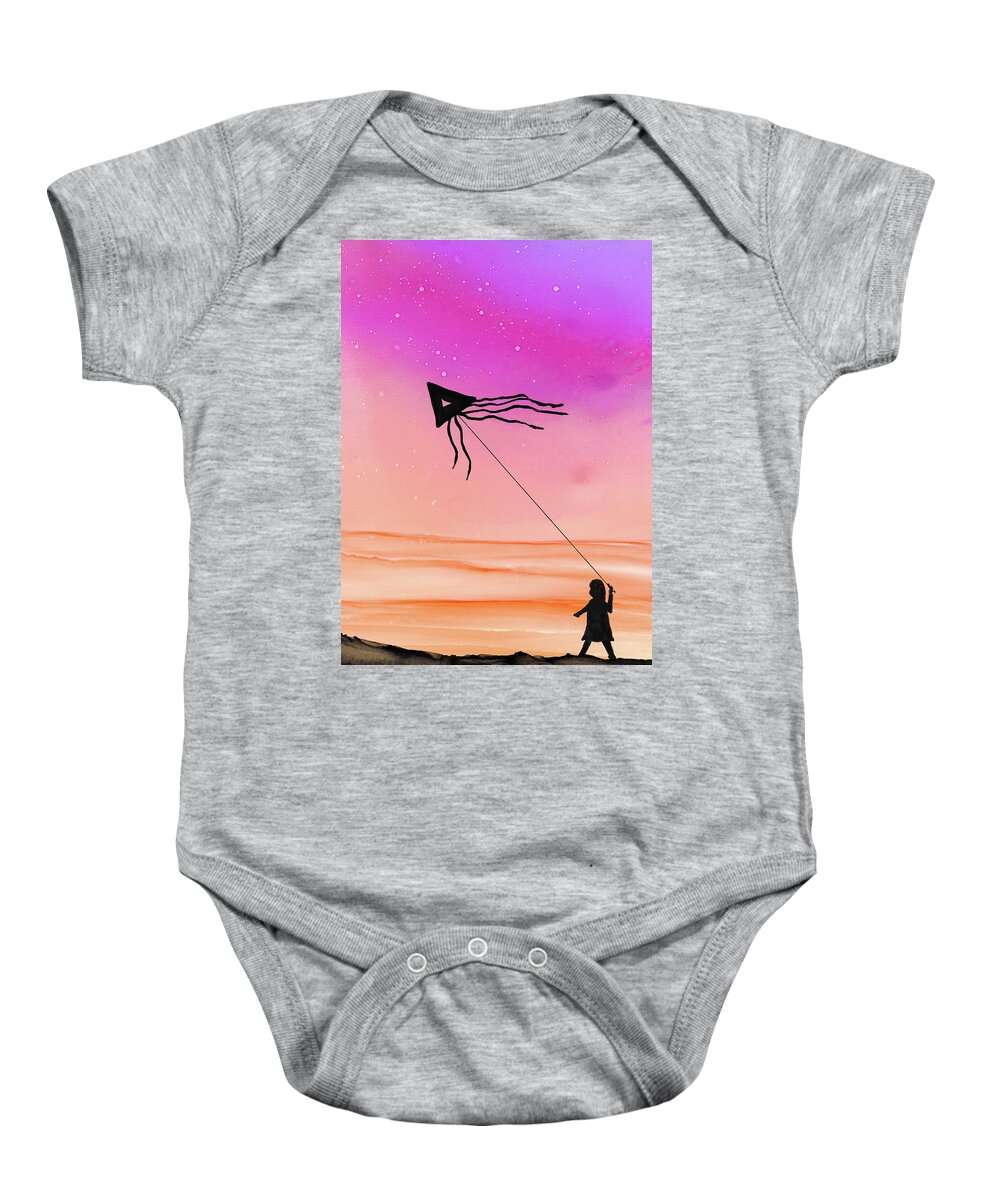 Bright Baby Onesie featuring the painting Whisper in the Wind by Eli Tynan