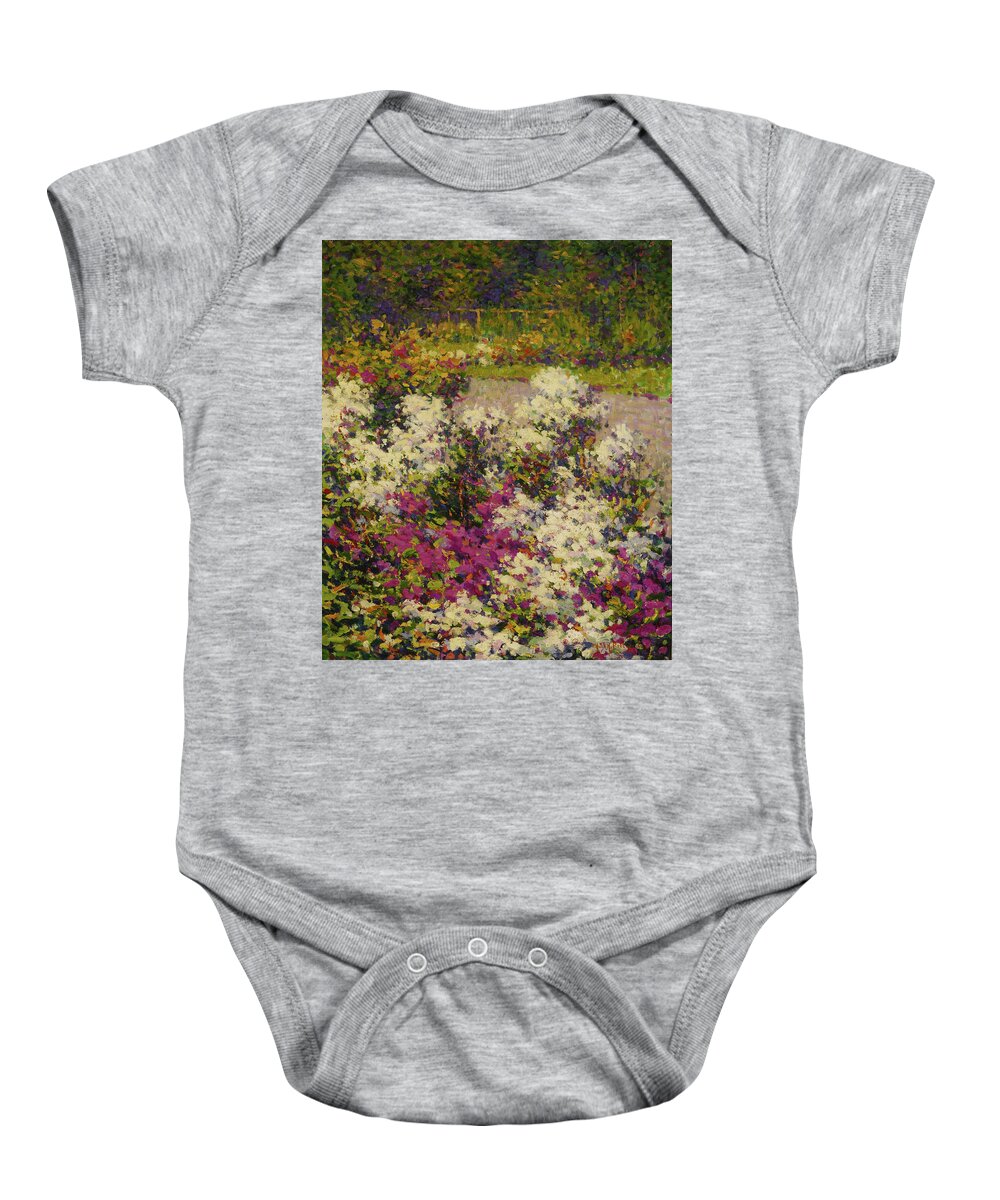 White Phlox Baby Onesie featuring the painting White Phlox Hugh Henry Breckenridge 1906 by Movie Poster Prints