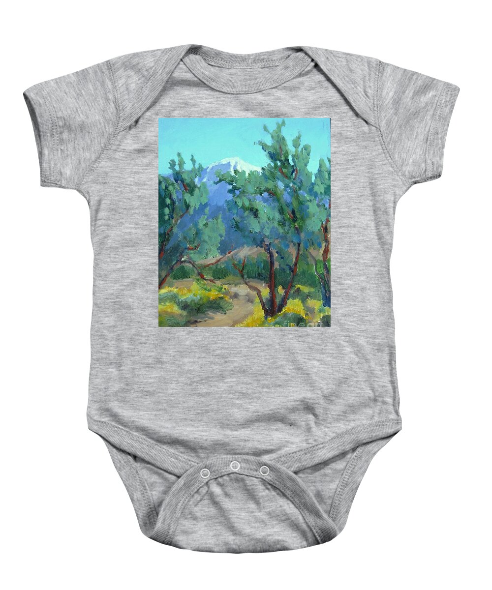 Landscape Baby Onesie featuring the painting Whitewater Preserve Palm Springs by Maria Hunt