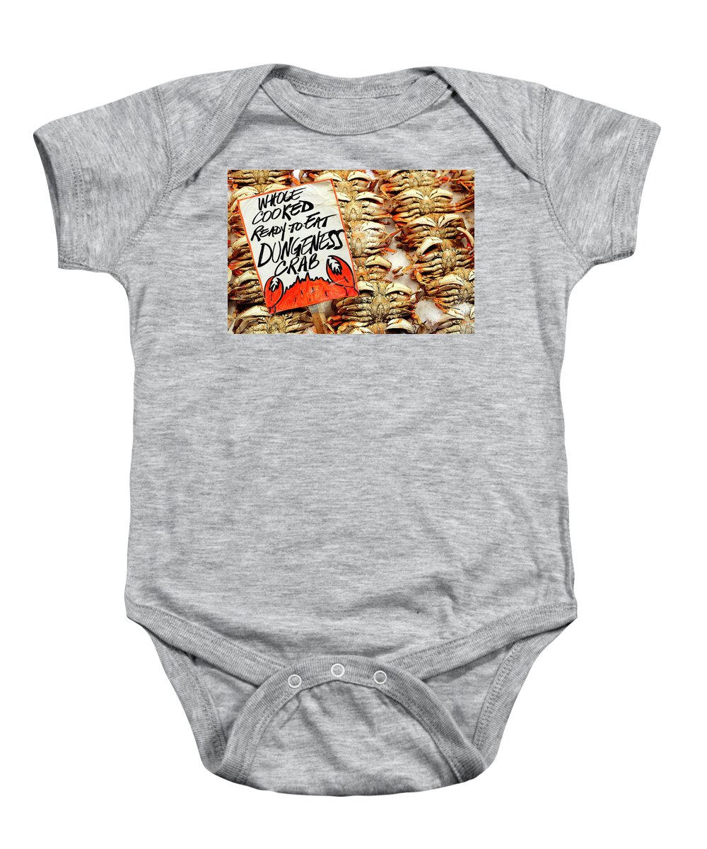 Seafood Baby Onesie featuring the photograph Whole Cooked Crabs by Todd Klassy