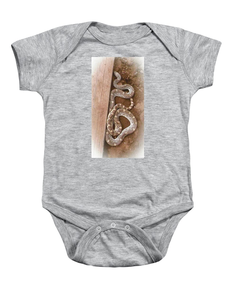 Animal Baby Onesie featuring the photograph Wild Friendly Gopher Snake by Judy Kennedy