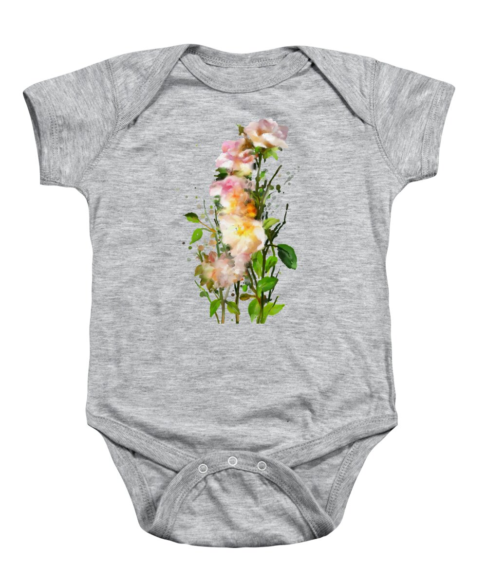 Wild Roses Baby Onesie featuring the painting Wild Roses by Ivana Westin