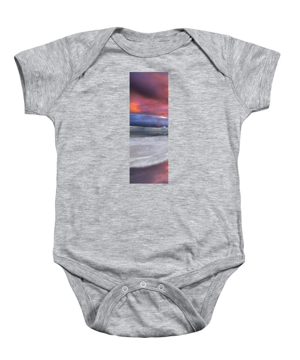 Clouds Baby Onesie featuring the photograph Wildfire on the Waves by Debra and Dave Vanderlaan